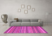 Machine Washable Southwestern Pink Country Rug in a Living Room, wshcon804pnk