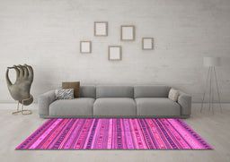 Machine Washable Southwestern Pink Country Rug in a Living Room, wshcon804pnk