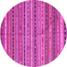 Round Southwestern Pink Country Rug, con804pnk