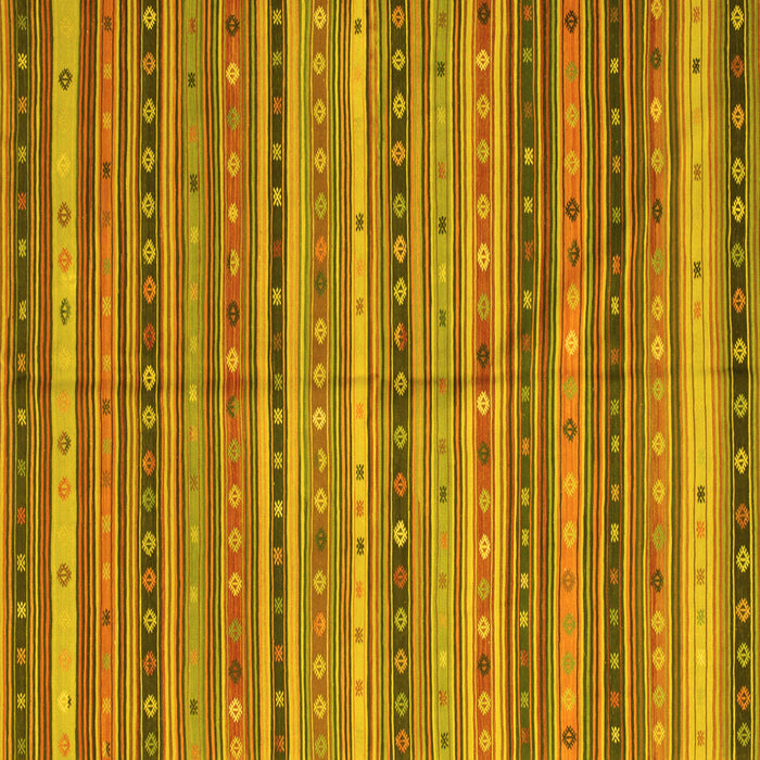 Square Machine Washable Southwestern Yellow Country Rug, wshcon804yw