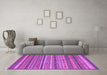 Machine Washable Southwestern Purple Country Area Rugs in a Living Room, wshcon804pur