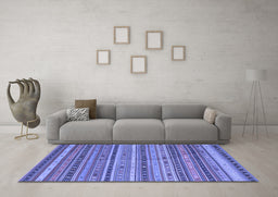 Machine Washable Southwestern Blue Country Rug in a Living Room, wshcon804blu