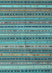 Southwestern Light Blue Country Rug, con804lblu