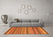 Machine Washable Southwestern Orange Country Area Rugs in a Living Room, wshcon804org