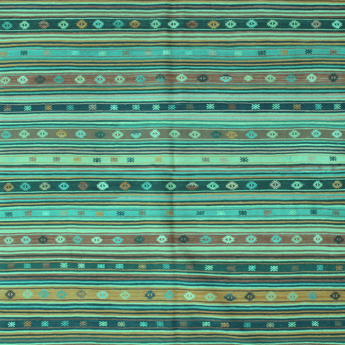 Machine Washable Southwestern Turquoise Country Area Rugs, wshcon804turq