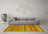 Machine Washable Southwestern Yellow Country Rug, wshcon804yw