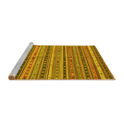 Sideview of Machine Washable Southwestern Yellow Country Rug, wshcon804yw