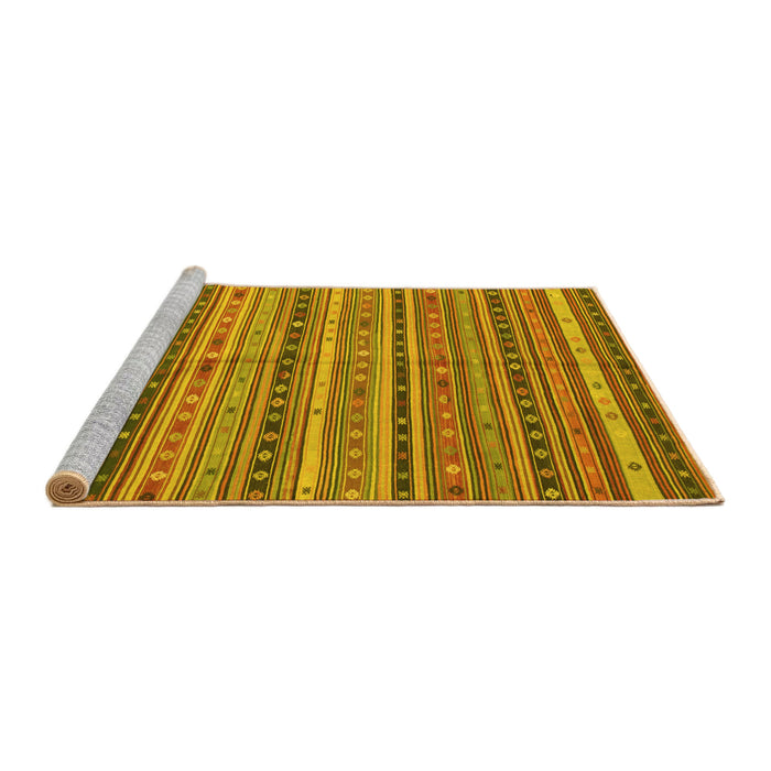 Sideview of Machine Washable Southwestern Yellow Country Rug, wshcon804yw
