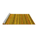 Sideview of Machine Washable Southwestern Yellow Country Rug, wshcon804yw