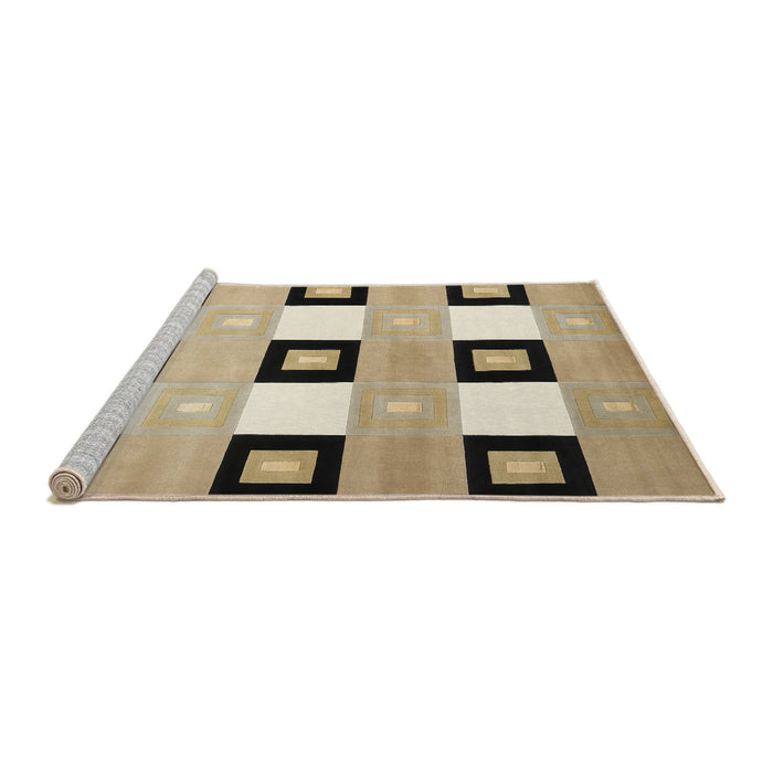 Serging Thickness of Machine Washable Contemporary Brown Rug, wshcon805