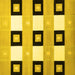 Square Machine Washable Checkered Yellow Modern Rug, wshcon805yw