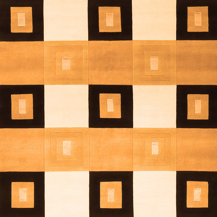 Serging Thickness of Machine Washable Checkered Orange Modern Area Rugs, wshcon805org