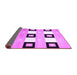 Sideview of Checkered Purple Modern Rug, con805pur