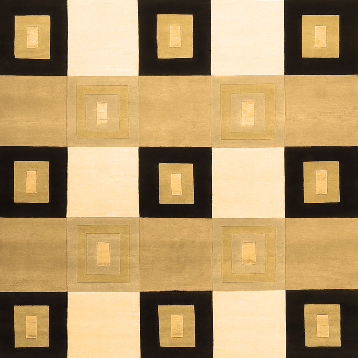 Machine Washable Checkered Brown Modern Rug, wshcon805brn