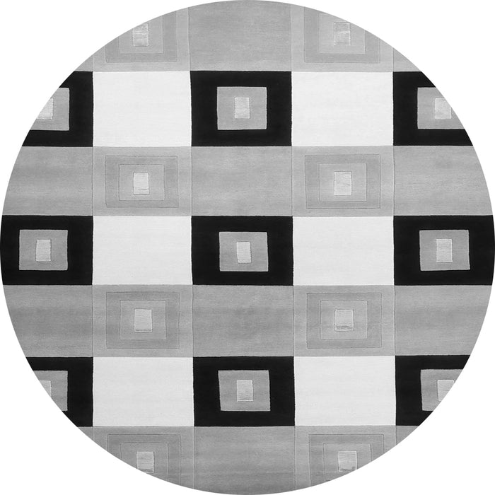 Machine Washable Checkered Gray Modern Rug, wshcon805gry