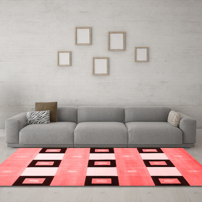 Modern Red Washable Rugs
