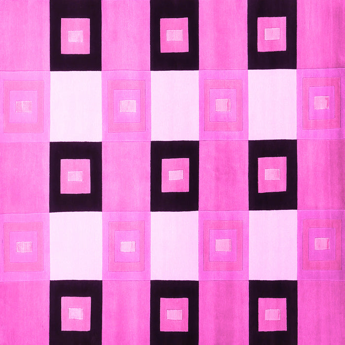 Square Machine Washable Checkered Pink Modern Rug, wshcon805pnk