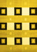 Machine Washable Checkered Yellow Modern Rug, wshcon805yw