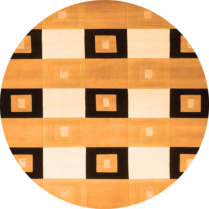 Machine Washable Checkered Orange Modern Area Rugs, wshcon805org