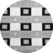 Square Checkered Gray Modern Rug, con805gry