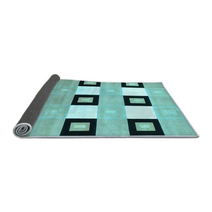 Sideview of Checkered Light Blue Modern Rug, con805lblu