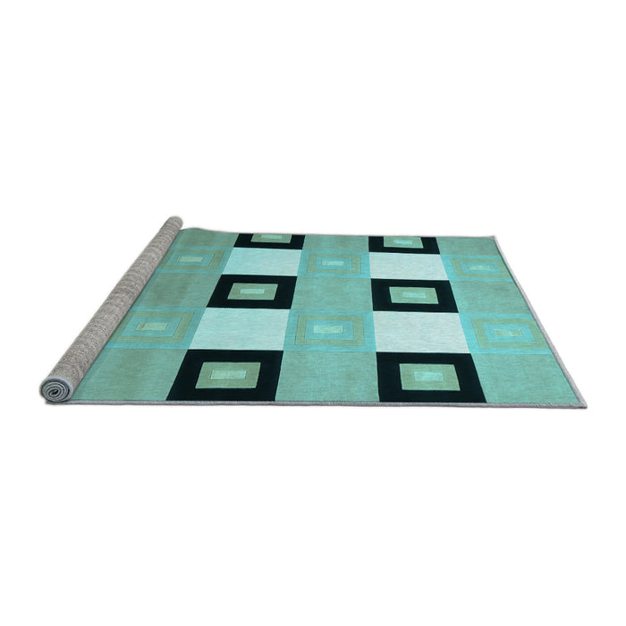 Sideview of Machine Washable Checkered Light Blue Modern Rug, wshcon805lblu
