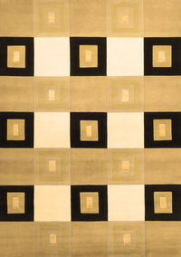 Checkered Brown Modern Rug, con805brn