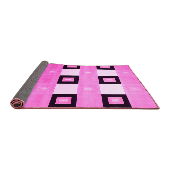 Sideview of Checkered Pink Modern Rug, con805pnk