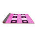 Sideview of Checkered Pink Modern Rug, con805pnk