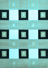 Checkered Light Blue Modern Rug, con805lblu