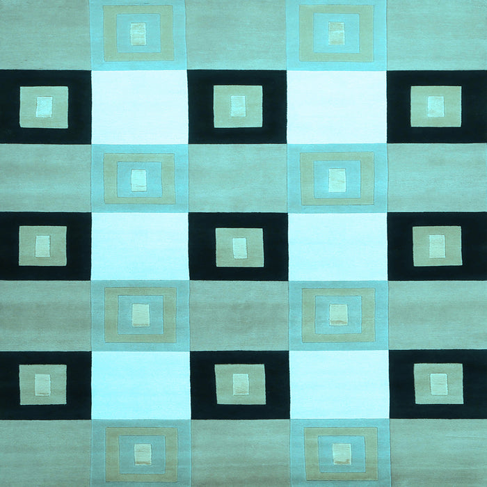 Square Checkered Light Blue Modern Rug, con805lblu