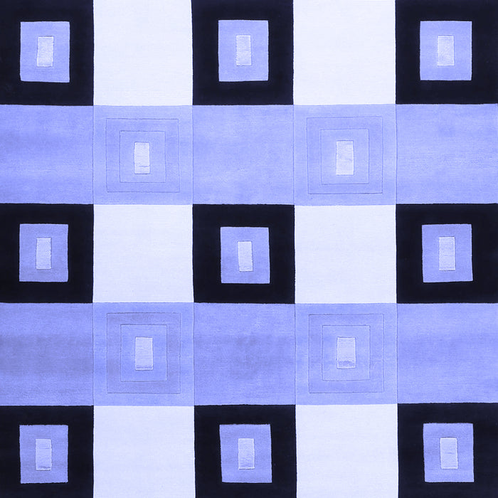 Machine Washable Checkered Blue Modern Rug, wshcon805blu