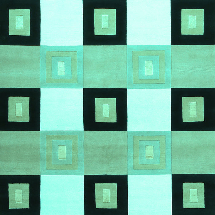 Machine Washable Checkered Turquoise Modern Area Rugs, wshcon805turq