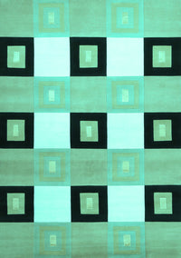 Checkered Turquoise Modern Rug, con805turq