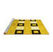 Sideview of Machine Washable Checkered Yellow Modern Rug, wshcon805yw