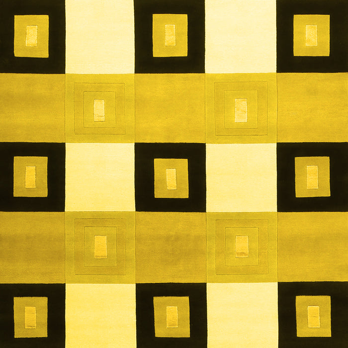 Checkered Yellow Modern Rug, con805yw