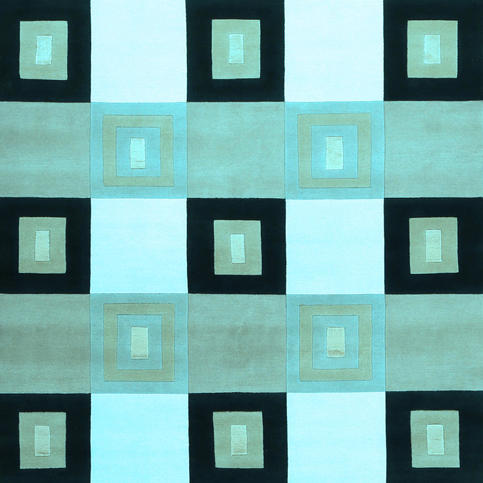 Machine Washable Checkered Light Blue Modern Rug, wshcon805lblu