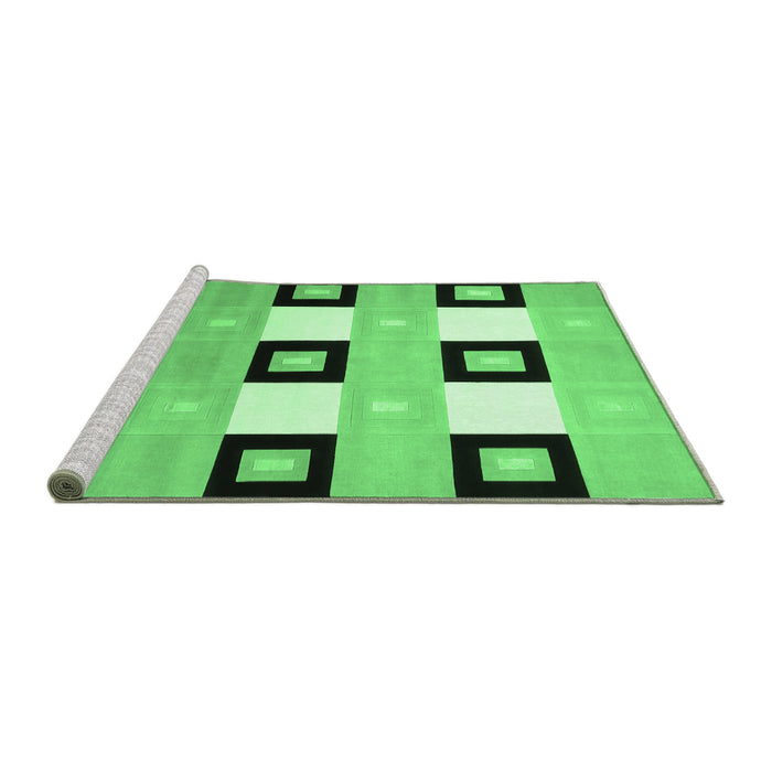 Sideview of Machine Washable Checkered Emerald Green Modern Area Rugs, wshcon805emgrn