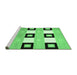 Sideview of Machine Washable Checkered Emerald Green Modern Area Rugs, wshcon805emgrn