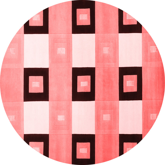 Machine Washable Checkered Red Modern Rug, wshcon805red