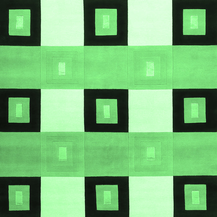 Machine Washable Checkered Emerald Green Modern Area Rugs, wshcon805emgrn
