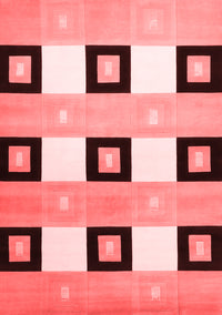 Checkered Red Modern Rug, con805red