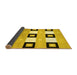 Sideview of Checkered Yellow Modern Rug, con805yw