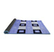 Sideview of Checkered Blue Modern Rug, con805blu