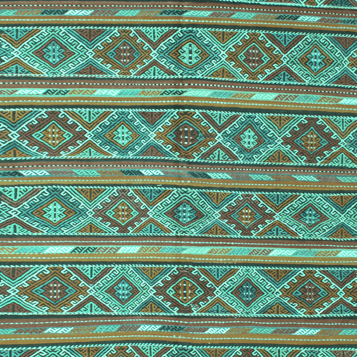 Machine Washable Oriental Turquoise Traditional Area Rugs, wshcon806turq