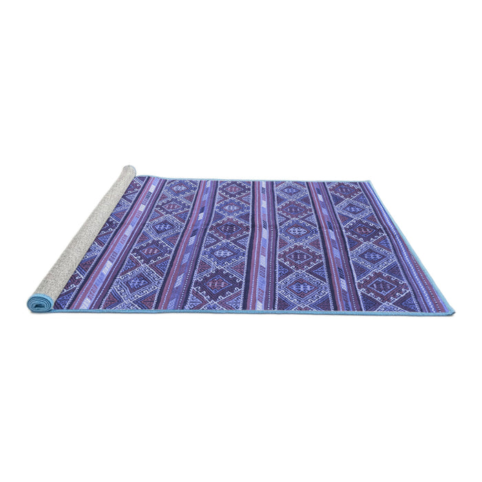 Sideview of Machine Washable Oriental Blue Traditional Rug, wshcon806blu