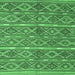 Square Machine Washable Oriental Emerald Green Traditional Area Rugs, wshcon806emgrn