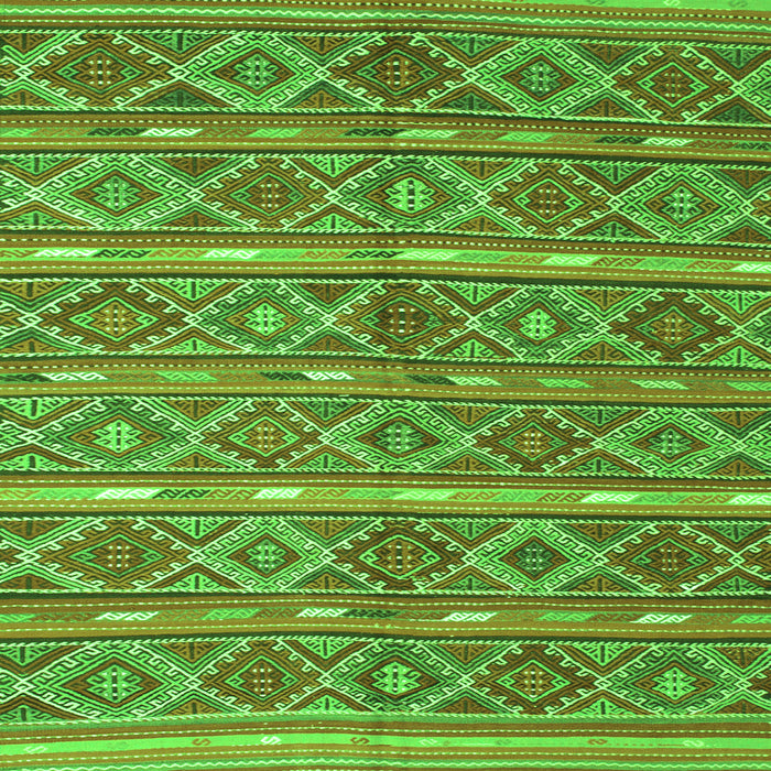 Round Machine Washable Oriental Green Traditional Area Rugs, wshcon806grn