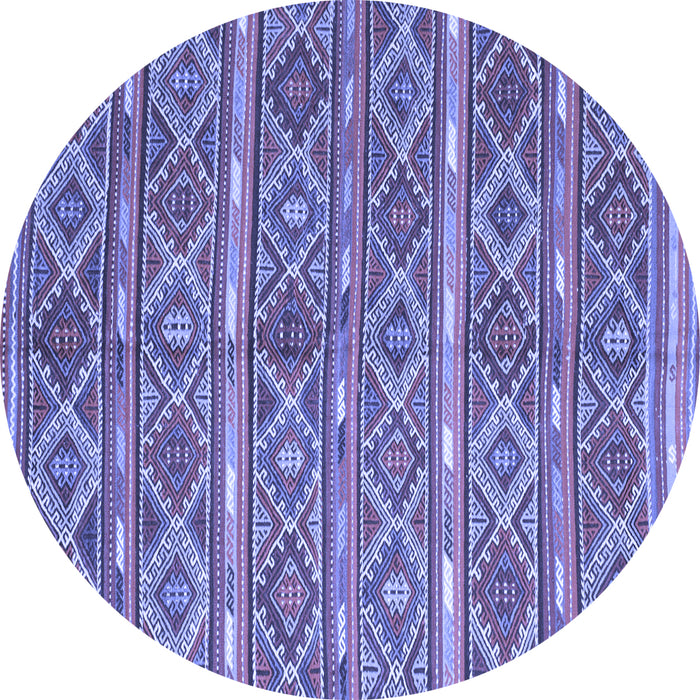Round Machine Washable Oriental Blue Traditional Rug, wshcon806blu