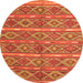Square Oriental Orange Traditional Rug, con806org